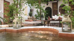 Magnifique riad traditionnel, double patio, bassin, hammam et second bassin sur une exceptionnelle terrasse